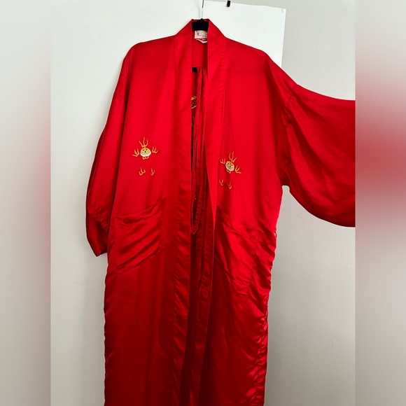 Vintage silk kimono - robe size XL - Picture 8 of 16